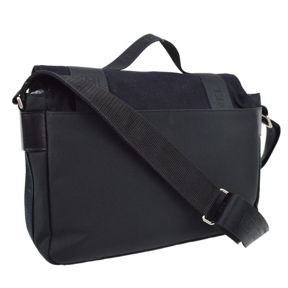 Chanel Nylon Sport Line Flap Wool Messenger Bag Black - Picture 2 of 4